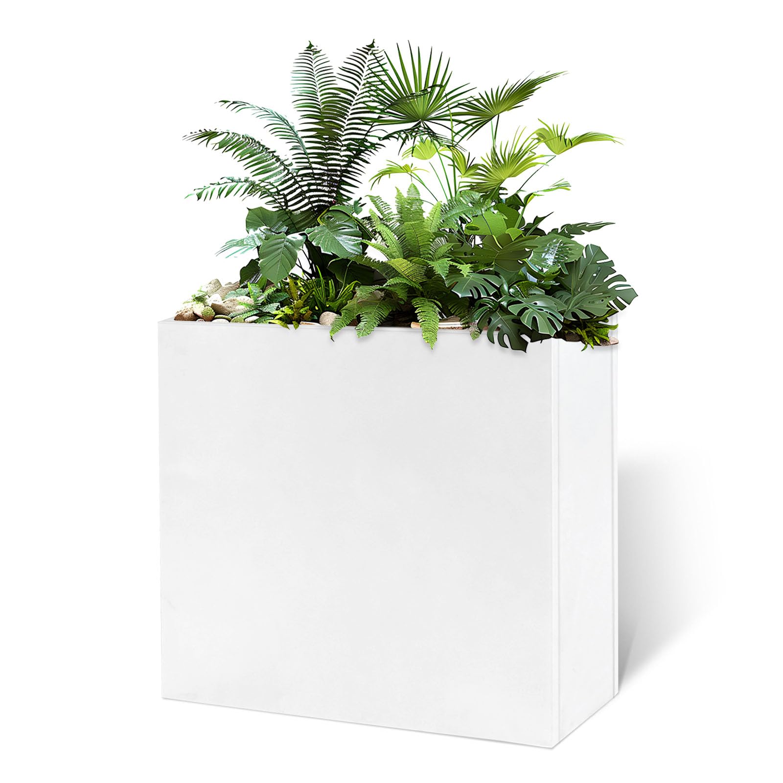 Amazon.com : GZLVSOW White Metal Long Planter for Outdoor Plants